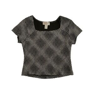 Ronni Nicole by Ouida Womens L Black Metallic Gold Silver Vintage  90's Glam